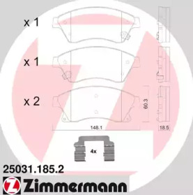 Дисковой тормозной механизм ZIMMERMANN для CHEVROLET CRUZE Station Wagon (J308) 1.4