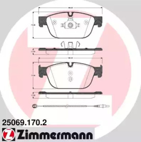 Дисковой тормозной механизм ZIMMERMANN для PEUGEOT 508 SW 1.6