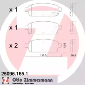 Дисковой тормозной механизм ZIMMERMANN для CHEVROLET CRUZE Station Wagon (J308) 1.4