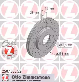 Тормозной диск ZIMMERMANN для FORD FIESTA VI 1.5 TDCi