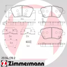 Тормозные колодки ZIMMERMANN для FORD FIESTA VI 1.5 TDCi