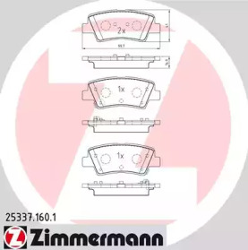 Дисковой тормозной механизм ZIMMERMANN для KIA CEE'D (JD) 1.4 MPI