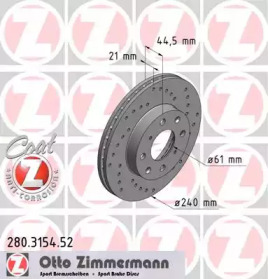 Дисковой тормозной механизм ZIMMERMANN для HONDA CIVIC V седан (EG, EH) 1.6 16V Vtec (EH9)