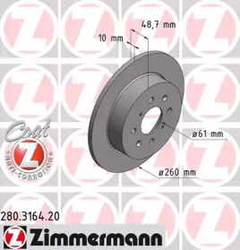 Дисковой тормозной механизм ZIMMERMANN для HONDA CIVIC VII седан (ES, ET) 1.4 (ES4)