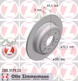 Дисковой тормозной механизм ZIMMERMANN для HONDA ACCORD VIII универсал (CW) 2.2 i-DTEC (CW3)