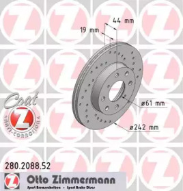 Дисковой тормозной механизм ZIMMERMANN для HONDA CIVIC II Shuttle (EE) 1.6 i 16V 4WD (EE4)