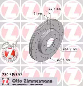 Тормозной диск ZIMMERMANN для HONDA CIVIC V седан (EG, EH) 1.6 VTi (EG9)