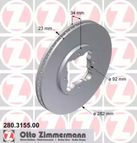 Дисковой тормозной механизм ZIMMERMANN для HONDA ACCORD IV (CB) 2.2 i 16V (CB7)
