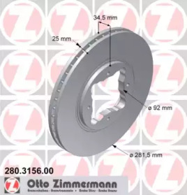 Тормозной диск ZIMMERMANN для HONDA ACCORD V купе (CD) 2.2 i ES (CD7)