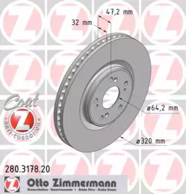 Дисковой тормозной механизм ZIMMERMANN для HONDA ACCORD VIII универсал (CW) 2.2 i-DTEC (CW3)
