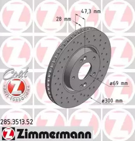 Дисковой тормозной механизм ZIMMERMANN для KIA CEE'D (JD) 1.4 MPI