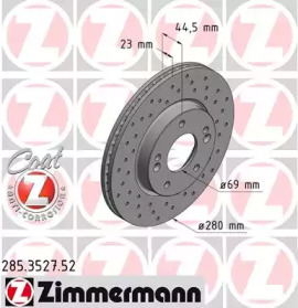 Дисковой тормозной механизм ZIMMERMANN для KIA CEE'D (JD) 1.4 MPI