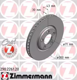 Тормозной диск ZIMMERMANN для JAGUAR S-TYPE (X200) 2.7 D