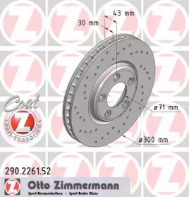 Тормозной диск ZIMMERMANN для JAGUAR S-TYPE (X200) 2.7 D