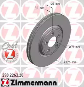 Тормозной диск ZIMMERMANN для JAGUAR S-TYPE (X200) 2.7 D
