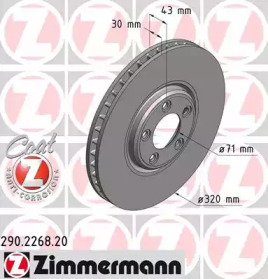 Тормозной диск ZIMMERMANN для JAGUAR S-TYPE (X200) 2.7 D