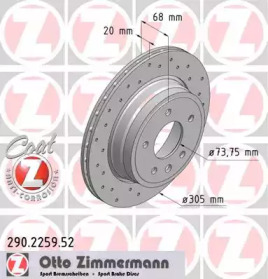 Тормозной диск ZIMMERMANN для JAGUAR XK 8 купе (X100) 4.0