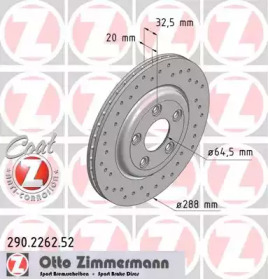 Тормозной диск ZIMMERMANN для JAGUAR S-TYPE (X200) 2.7 D