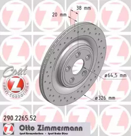Тормозной диск ZIMMERMANN для JAGUAR S-TYPE (X200) 2.7 D