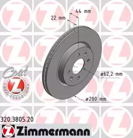 Тормозной диск ZIMMERMANN для KIA RIO III седан (UB) 1.2 CVVT