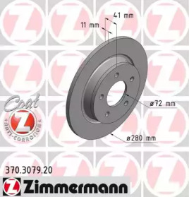 Тормозной диск ZIMMERMANN для MAZDA 3 (BL) 2.0 MZR DISI