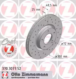 Тормозной диск ZIMMERMANN для MAZDA 3 (BL) 2.0 MZR DISI