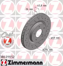 Тормозной диск ZIMMERMANN для JEEP COMPASS (MK49) 2.0