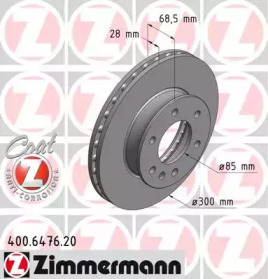 Тормозной диск ZIMMERMANN для VW CRAFTER 30-50 c бортовой платформой/ходовая часть (2F_) 2.0 TDI