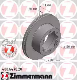 Тормозной диск ZIMMERMANN для VW CRAFTER 30-50 c бортовой платформой/ходовая часть (2F_) 2.0 TDI
