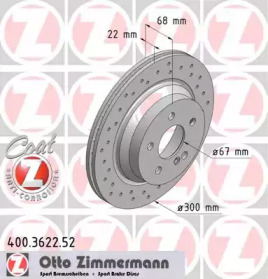 Тормозной диск ZIMMERMANN для MERCEDES-BENZ CLS (C218) CLS 400 (218.361)
