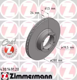 Тормозной диск ZIMMERMANN для NISSAN INTERSTAR Фургон (X70) dCi 140