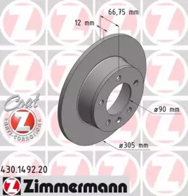 Тормозной диск ZIMMERMANN для NISSAN INTERSTAR Фургон (X70) dCi 140