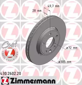 Тормозной диск ZIMMERMANN для NISSAN PRIMASTAR Фургон (X83) 2.0