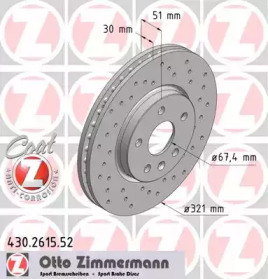 Тормозной диск ZIMMERMANN для CHEVROLET MALIBU (V300) 2.4