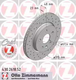 Тормозной диск ZIMMERMANN для CHEVROLET MALIBU (V300) 2.4