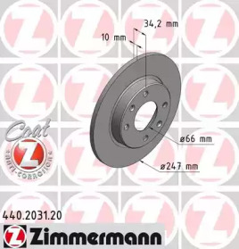 Дисковой тормозной механизм ZIMMERMANN для PEUGEOT 205 I (741A/C) 1.7 Diesel