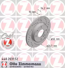 Дисковой тормозной механизм ZIMMERMANN для PEUGEOT 205 I (741A/C) 1.7 Diesel