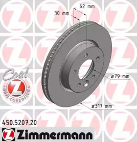 Тормозной диск ZIMMERMANN для LAND ROVER DISCOVERY III (L319) 4.0 V6 4x4