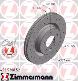 Тормозной диск ZIMMERMANN для LAND ROVER DISCOVERY III (L319) 4.4 4x4