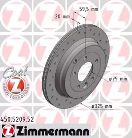 Тормозной диск ZIMMERMANN для LAND ROVER DISCOVERY III (L319) 4.4 4x4