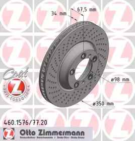 Тормозной диск ZIMMERMANN для PORSCHE 911 Кабриолет (997) 3.6 Turbo