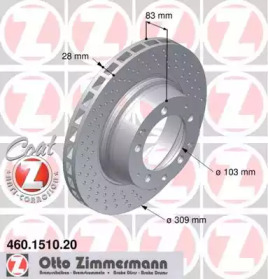 Тормозной диск ZIMMERMANN для PORSCHE 911 3.3 SC Turbo