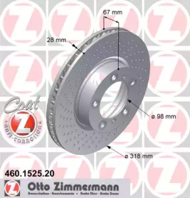 Тормозной диск ZIMMERMANN для PORSCHE 911 Кабриолет (997) 3.6 Carrera 4