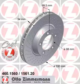 Тормозной диск ZIMMERMANN для PORSCHE 911 Кабриолет (997) 3.8 Carrera S