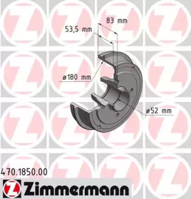 Тормозной барабан ZIMMERMANN для RENAULT CLIO I (B/C57_, 5/357_) 1.4