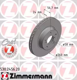 Тормозной диск ZIMMERMANN для SUBARU IMPREZA седан (GD) 2.0 i AWD