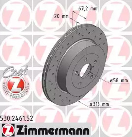 Дисковой тормозной механизм ZIMMERMANN для SUBARU IMPREZA седан (GD) 2.0 WRX STi AWD (GDB)