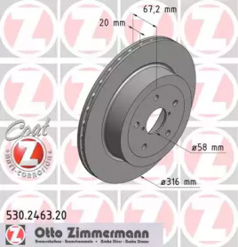 Дисковой тормозной механизм ZIMMERMANN для SUBARU IMPREZA седан (GD) 2.0 WRX STi AWD (GDB)