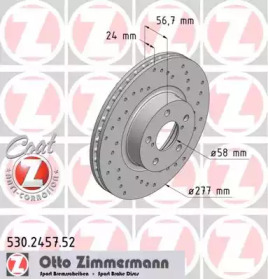 Тормозной диск ZIMMERMANN для SUBARU IMPREZA седан (GD) 2.0 WRX Turbo AWD