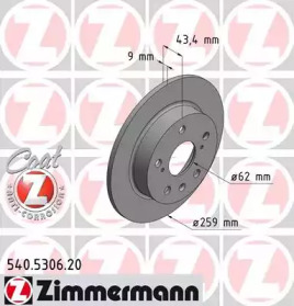 Тормозной диск ZIMMERMANN для SUZUKI VITARA (LY) 1.6 (APK 416)